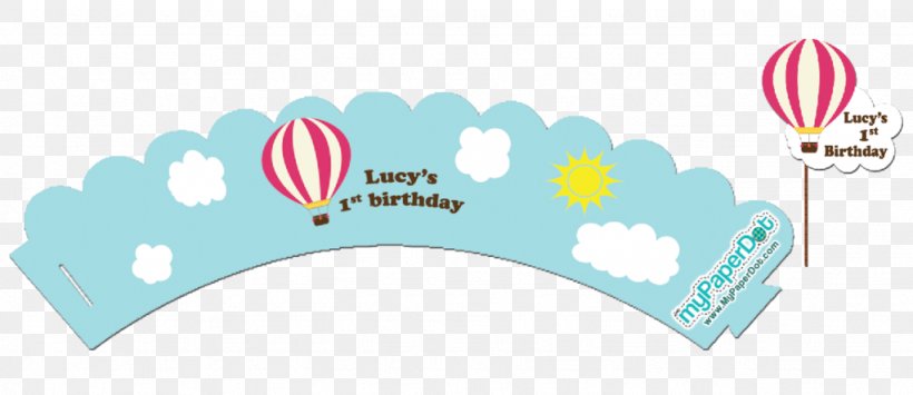Hot Air Balloon Cupcake Birthday Party, PNG, 1024x444px, Balloon, Baking, Bedroom, Birthday, Brand Download Free