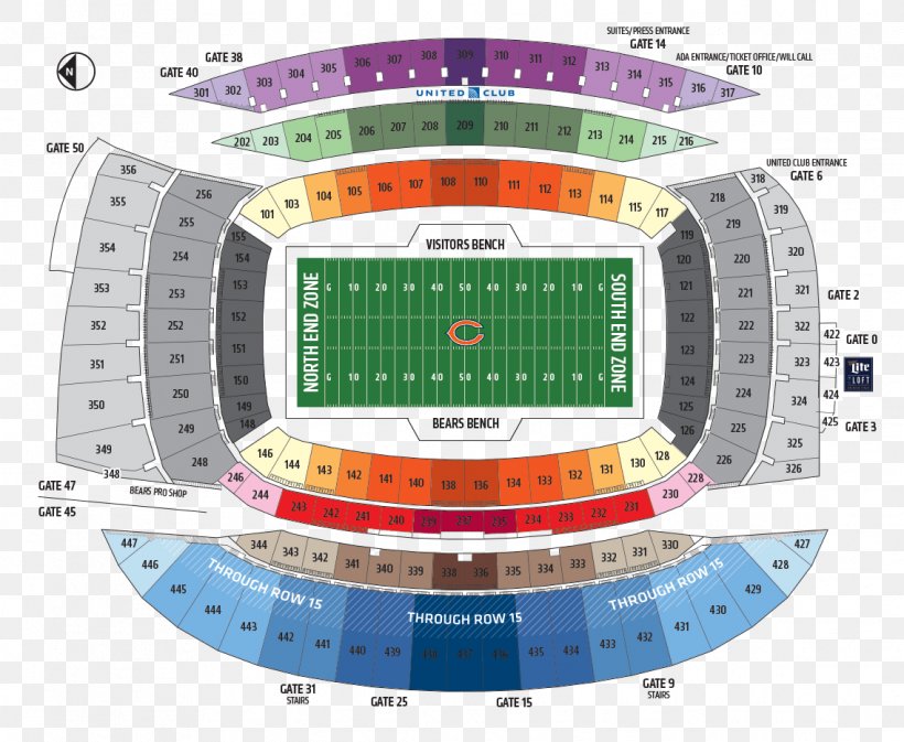 Soldier Field Chicago Bears Gillette Stadium MetLife Stadium NFL, PNG, 1137x934px, Soldier Field, Aircraft Seat Map, Arena, Chicago, Chicago Bears Download Free