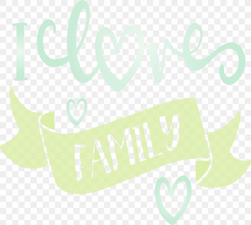 Text Green Font Logo Label, PNG, 3000x2693px, Family Day, Green, I Love Family, Label, Logo Download Free