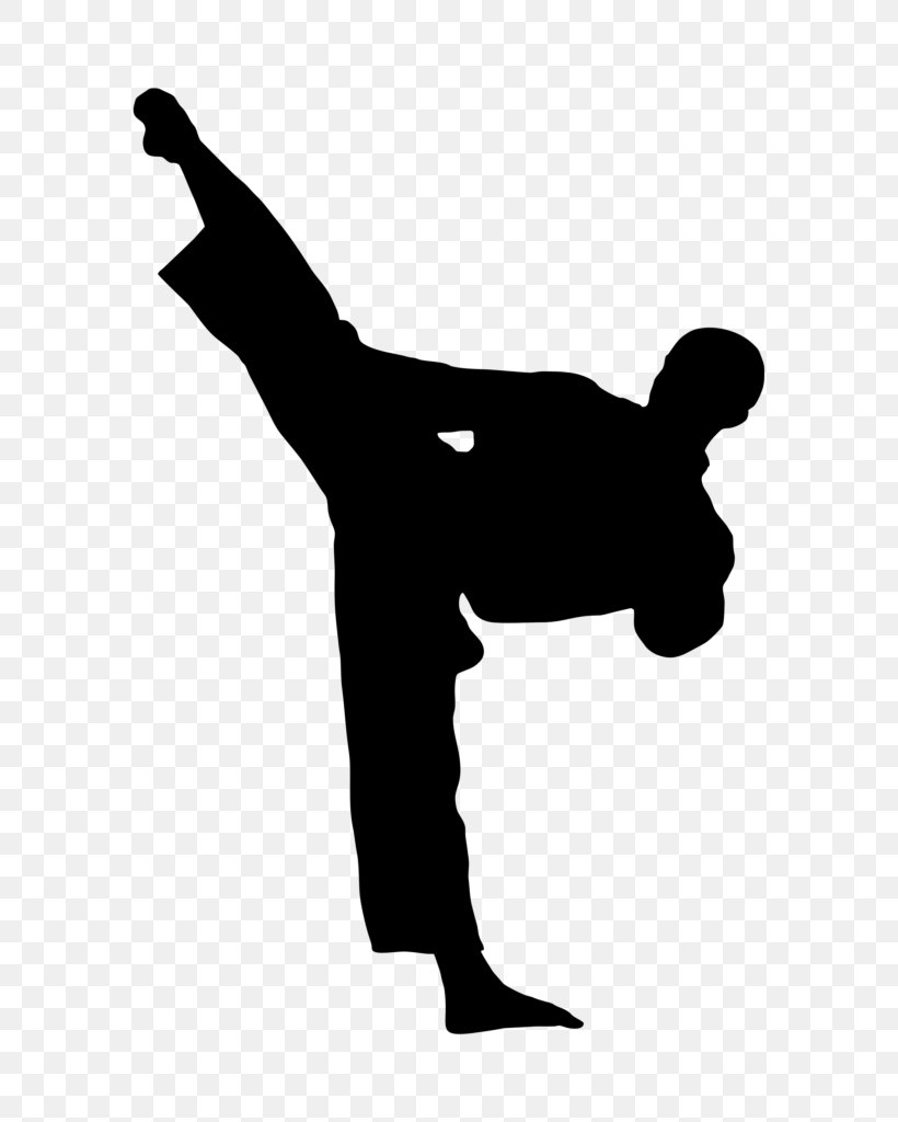 Kick Karate Martial Arts Taekwondo Clip Art, PNG, 808x1024px, Kick, Arm, Black And White, Finger, Flying Kick Download Free