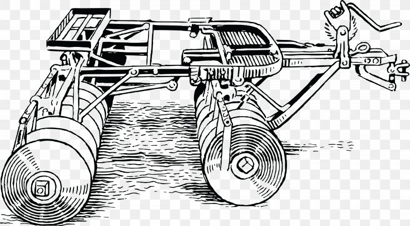 Disc Harrow Drawing Clip Art, PNG, 4000x2212px, Disc Harrow, Agricultural Machinery, Agriculture, Artwork, Auto Part Download Free