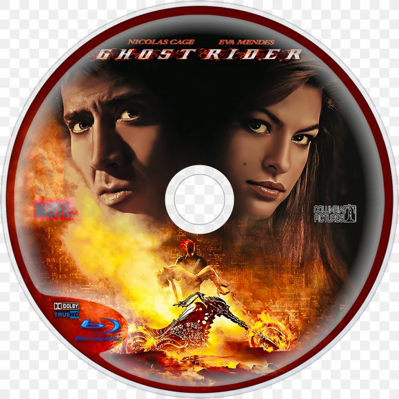 Eva Mendes Ghost Rider Johnny Blaze Nicolas Cage Roxanne Simpson, PNG, 1000x1000px, Eva Mendes, Album Cover, Cinema, Compact Disc, Donal Logue Download Free