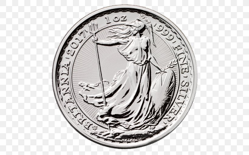 Britannia Bullion Coin Silver Coin Anniversary, PNG, 512x512px, Britannia, Anniversary, Apmex, Black And White, Britannia Silver Download Free