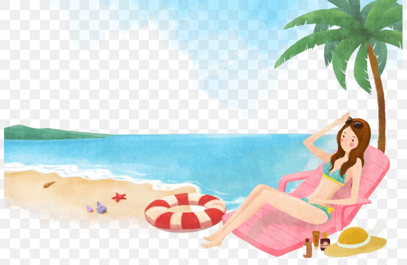 Beach Illustration Sea Image Resort, PNG, 803x533px, Beach, Arecales, Art, Cartoon, Fun Download Free