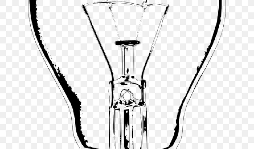 Incandescent Light Bulb Edison Light Bulb Lamp Clip Art, PNG, 640x480px, Light, Barware, Black And White, Body Jewelry, Candle Holder Download Free