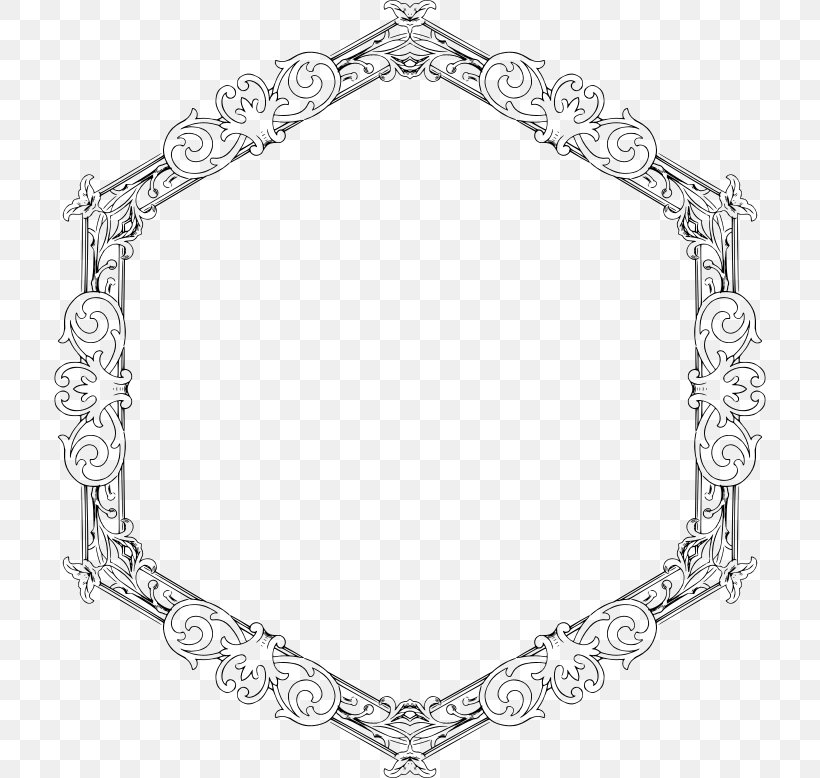 Picture Frames Clip Art, PNG, 712x778px, Picture Frames, Black And White, Body Jewelry, Chain, Jewellery Download Free
