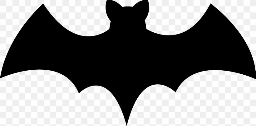 Bat Black And White Logo Brand, PNG, 2455x1213px, Bat, Black, Black And White, Brand, Clip Art Download Free