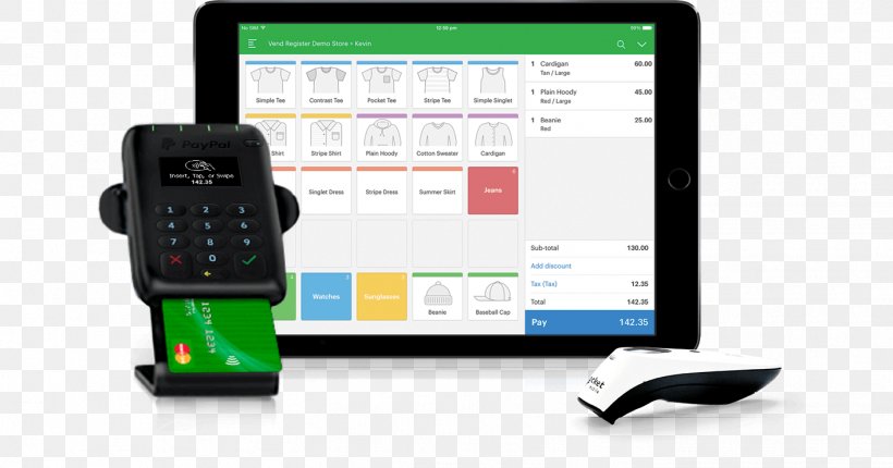 Point Of Sale Vend POS Solutions Retail Business, PNG, 1413x742px, Point Of Sale, Bitcoin, Business, Communication, Communication Device Download Free