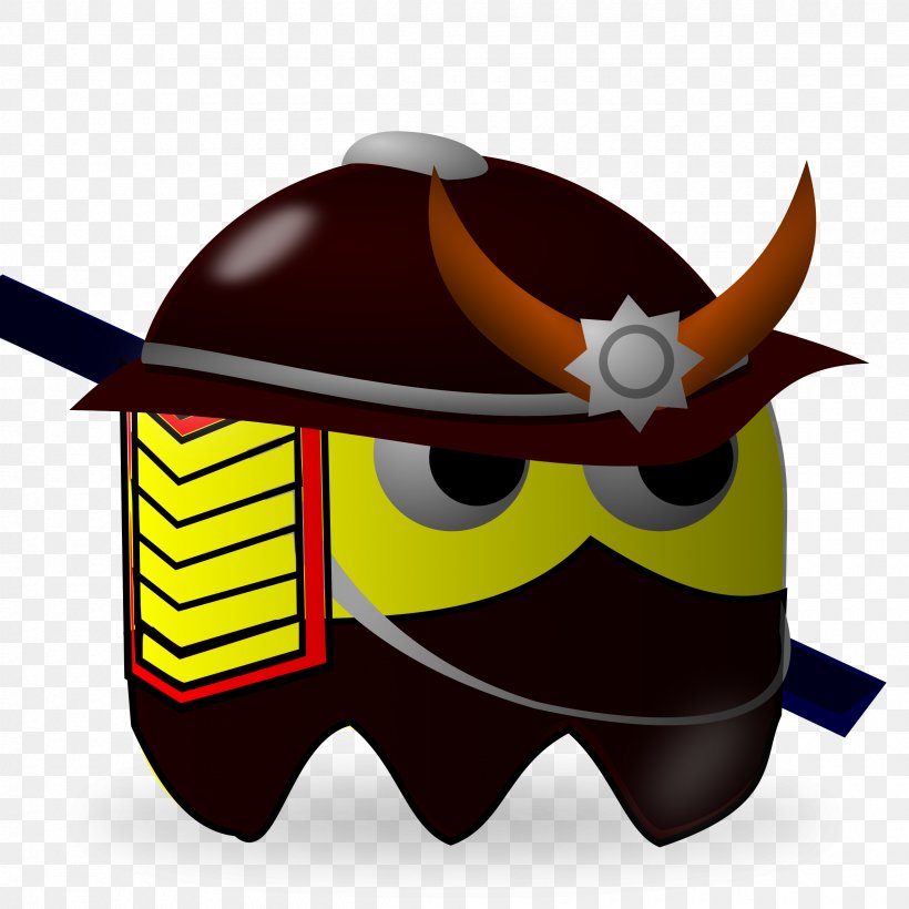 Pac-Man Samurai Warrior Clip Art, PNG, 2400x2400px, Pacman, Headgear, Horn, Personal Protective Equipment, Retrogaming Download Free