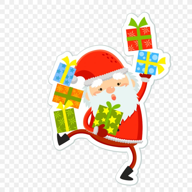 Santa Claus Christmas Euclidean Vector Illustration, PNG, 1000x1000px, Santa Claus, Art, Cartoon, Christmas, Christmas Decoration Download Free