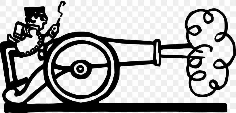 Cannon Clip Art, PNG, 2400x1154px, Cannon, Artwork, Auto Part, Bicycle, Black And White Download Free