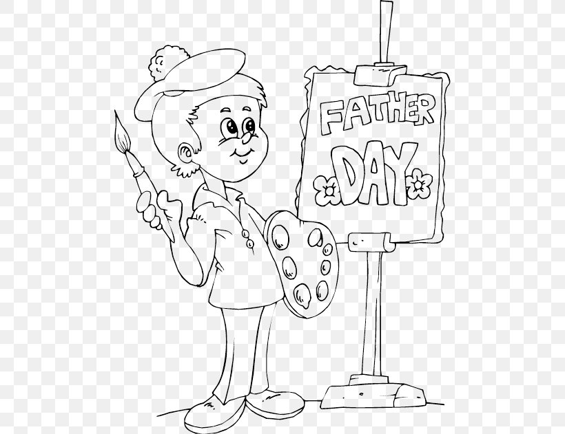 Father's Day Coloring Book Child Drawing, PNG, 488x631px, Watercolor, Cartoon, Flower, Frame, Heart Download Free