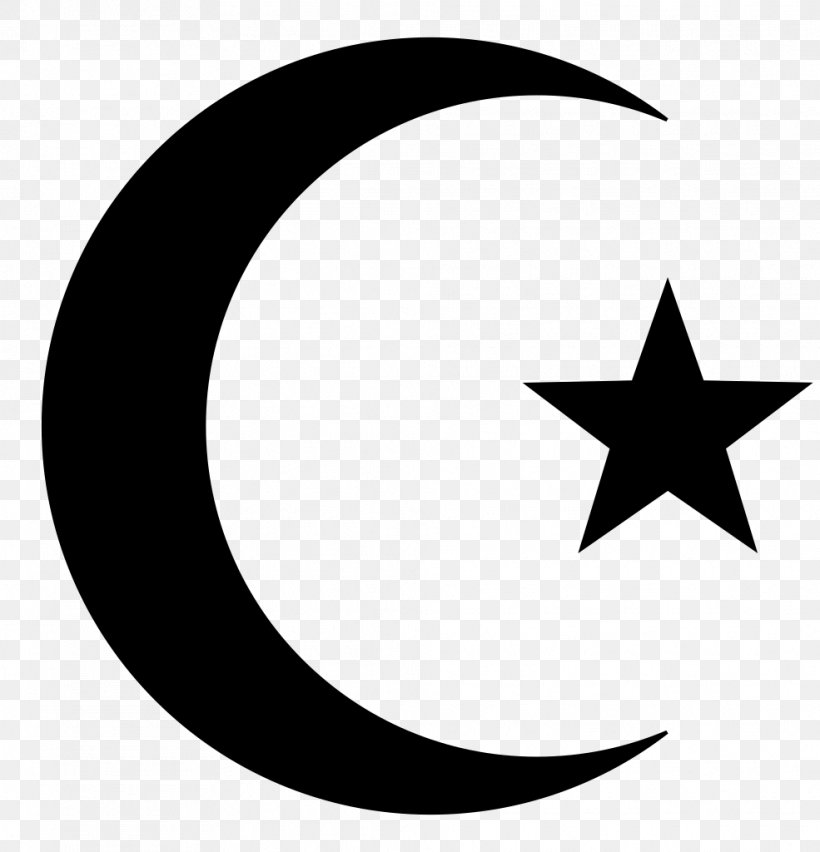 Star And Crescent Symbols Of Islam Star Polygons In Art And Culture Clip Art, PNG, 985x1024px, Star And Crescent, Black And White, Crescent, Emoji, Islam Download Free