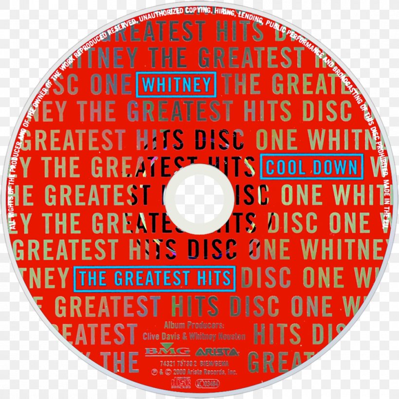 Whitney: The Greatest Hits Compact Disc Whitney Houston Greatest Hits Album, PNG, 1000x1000px, Watercolor, Cartoon, Flower, Frame, Heart Download Free