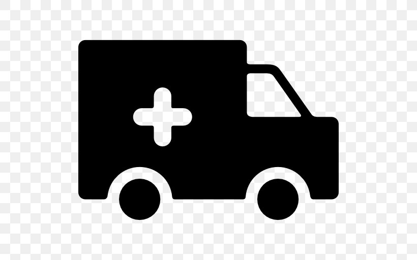 Ambulance Emergency Vehicle, PNG, 512x512px, Ambulance, Black, Black And White, Brand, Emergency Download Free