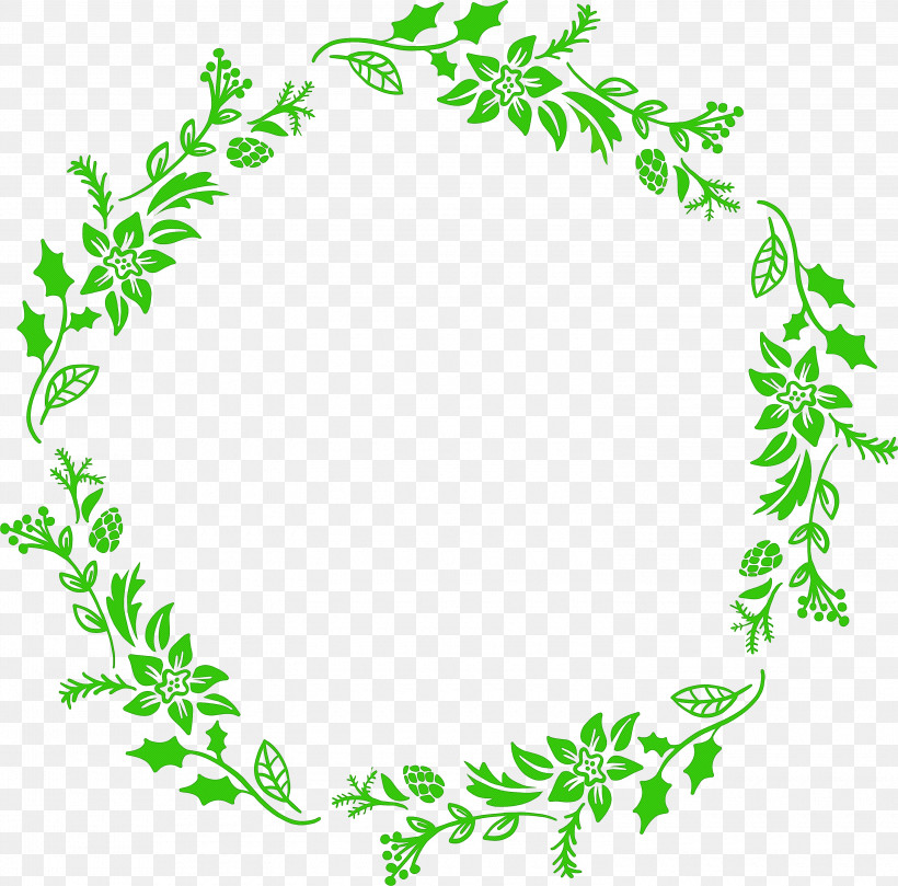 Christmas Frame Floral Frame Flower Frame, PNG, 3000x2963px, Christmas Frame, Floral Frame, Flower, Flower Frame, Green Download Free