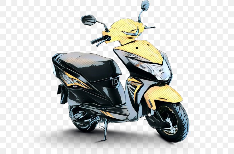 Motor Vehicle Vehicle Scooter Motorcycle Yellow, PNG, 616x540px, Pop Art, Automotive Design, Automotive Lighting, Car, Mode Of Transport Download Free