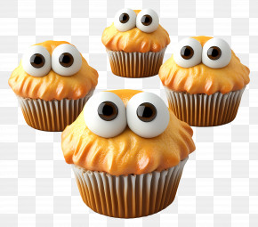 3d Muffins - Cupcakes With Funny Eyes PNG