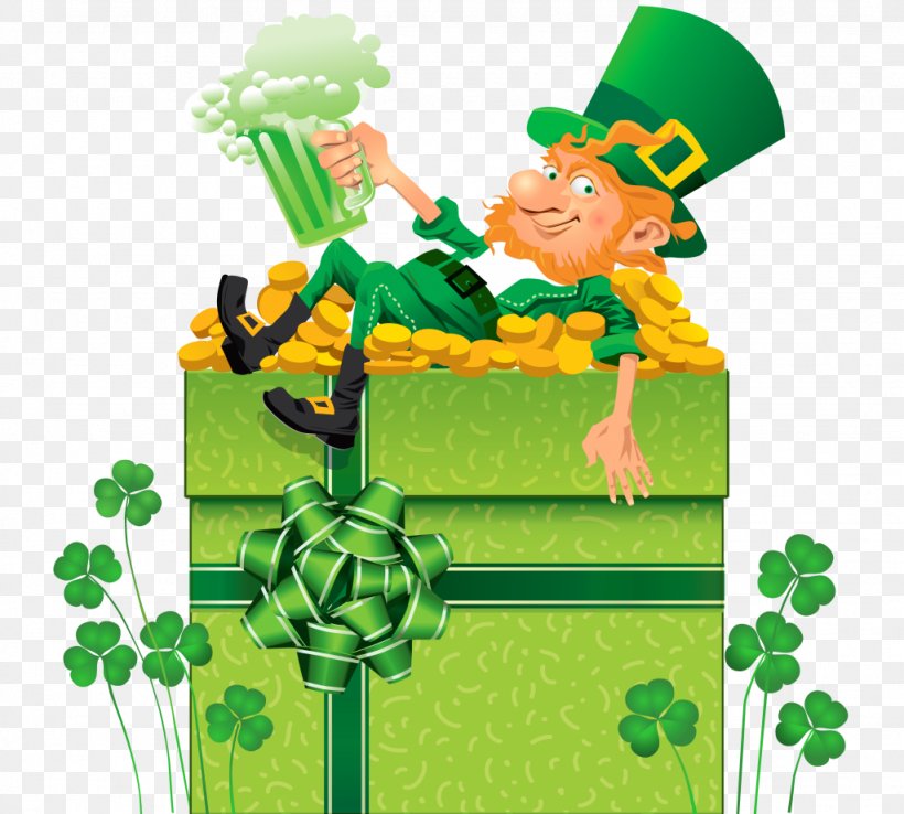 Saint Patrick's Day Leprechaun Image Portable Network Graphics Clip Art, PNG, 1024x922px, Saint Patricks Day, Drawing, Fictional Character, Flowering Plant, Grass Download Free