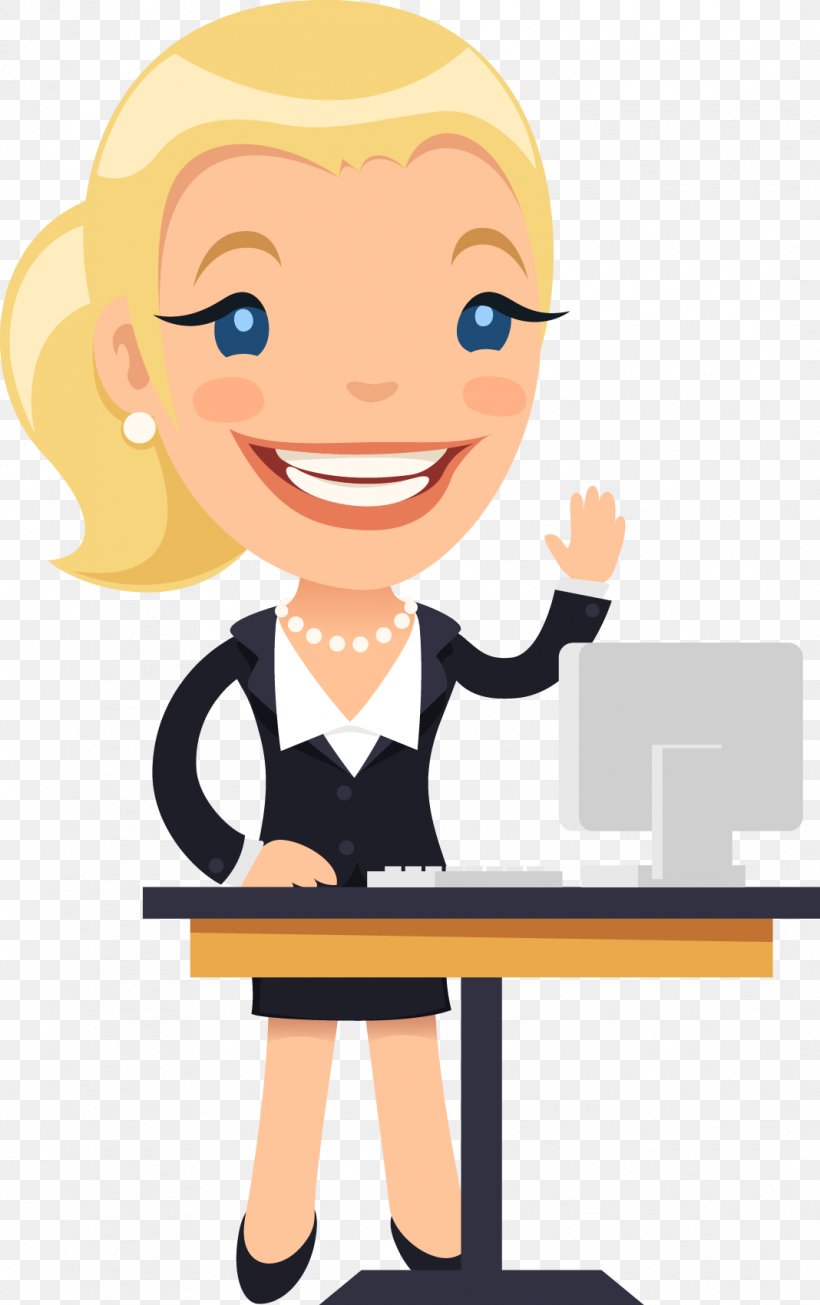 Cartoon Female Desk Illustration, PNG, 1068x1700px, Watercolor, Cartoon, Flower, Frame, Heart Download Free