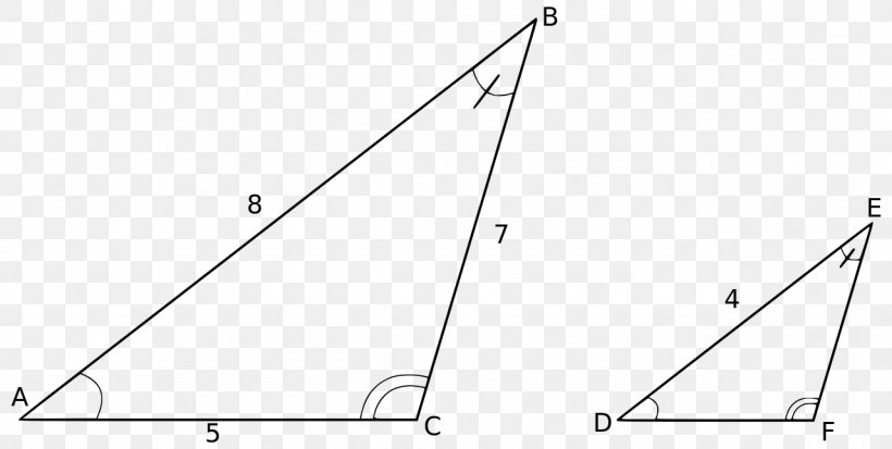 Similar Triangles Corresponding Sides And Corresponding Angles Similarity, PNG, 1280x646px, Triangle, Area, Black And White, Diagram, Geometry Download Free