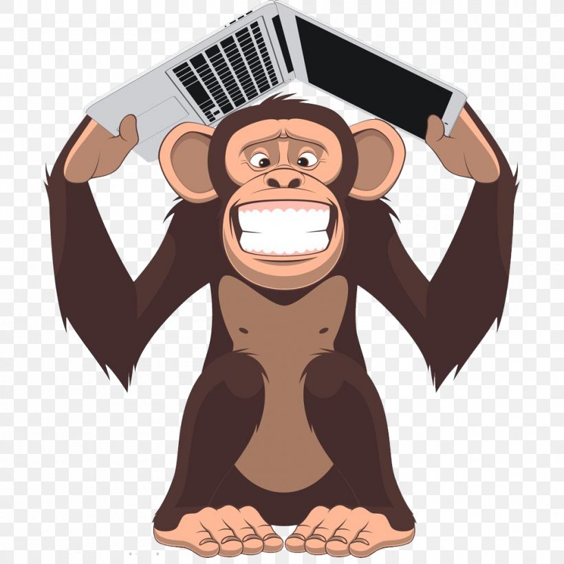 Laptop Computer, PNG, 1000x1000px, Laptop, Bear, Cartoon, Common Chimpanzee, Computer Download Free