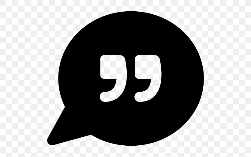 Quotation Mark Speech, PNG, 512x512px, Quotation Mark, Area, Black And White, Brand, Emoticon Download Free