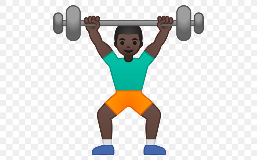 Emoji Olympic Weightlifting Weight Training Emoticon, PNG, 512x512px, Emoji, Arm, Balance, Barbell, Dark Skin Download Free