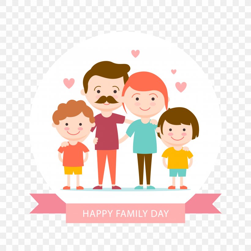 Family Day Illustration, PNG, 4167x4167px, Watercolor, Cartoon, Flower, Frame, Heart Download Free