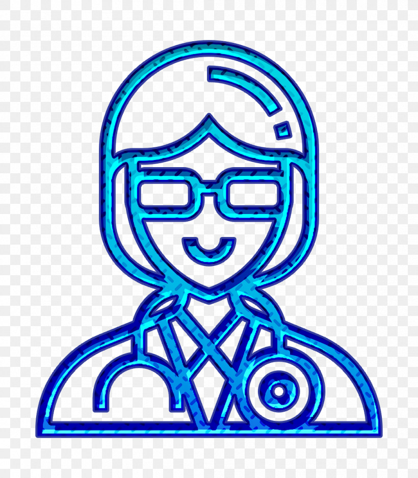 Doctor Icon Careers Women Icon, PNG, 1052x1204px, Doctor Icon, Blue, Careers Women Icon, Electric Blue, Line Art Download Free