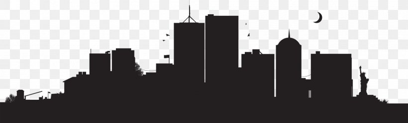 New York City Skyline Clip Art, PNG, 2000x609px, New York City, Art, Black And White, Building, City Download Free
