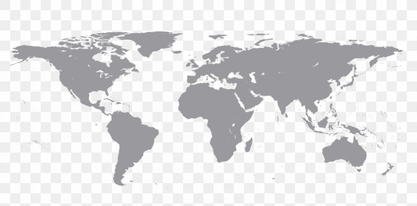 World Map Globe Vector Map, PNG, 843x417px, World Map, Black, Black And White, Blank Map, Decal Download Free