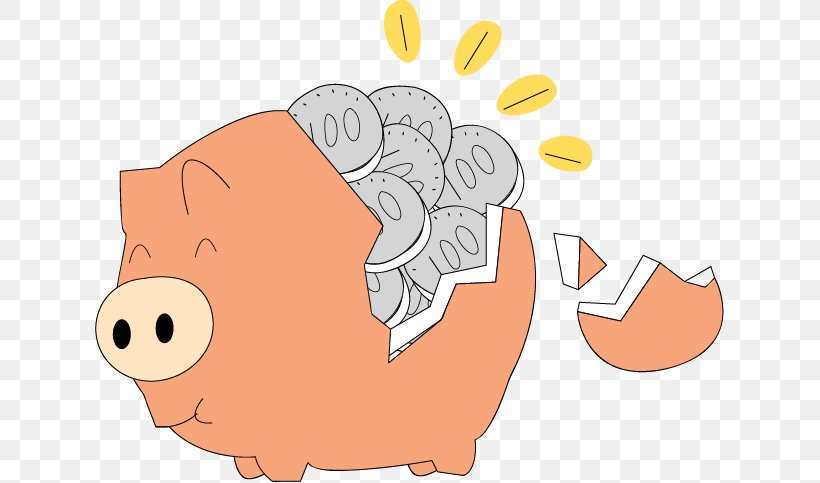 Domestic Pig Cartoon Piggy Bank, PNG, 629x483px, Watercolor, Cartoon, Flower, Frame, Heart Download Free