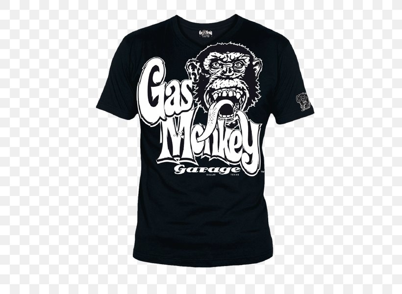 Printed T-shirt Gas Monkey Bar N' Grill Clothing, PNG, 600x600px, Tshirt, Active Shirt, Black, Brand, Clothing Download Free