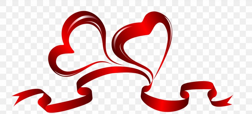 Ribbon Valentine's Day Vector Graphics Heart Love, PNG, 2498x1132px, Ribbon, Heart, Love, Symbol, Textile Download Free