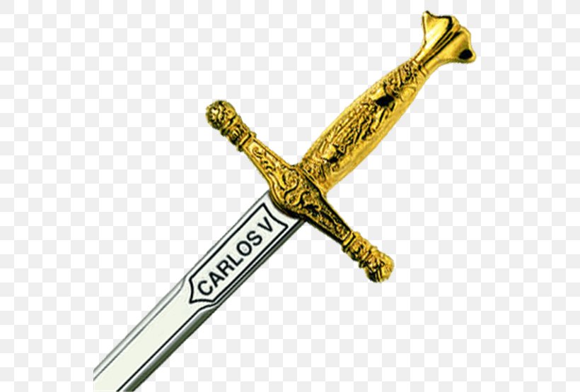 Sword Dagger Paper Knife Gold Letter, PNG, 555x555px, Sword, Brass, Charles V Holy Roman Emperor, Cold Weapon, Dagger Download Free
