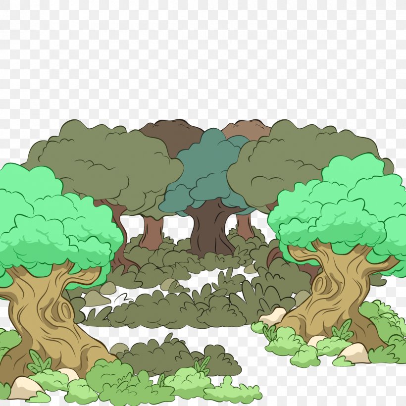 Forest Euclidean Vector Illustration, PNG, 1200x1200px, Forest, Art, Carnivoran, Cartoon, Fictional Character Download Free