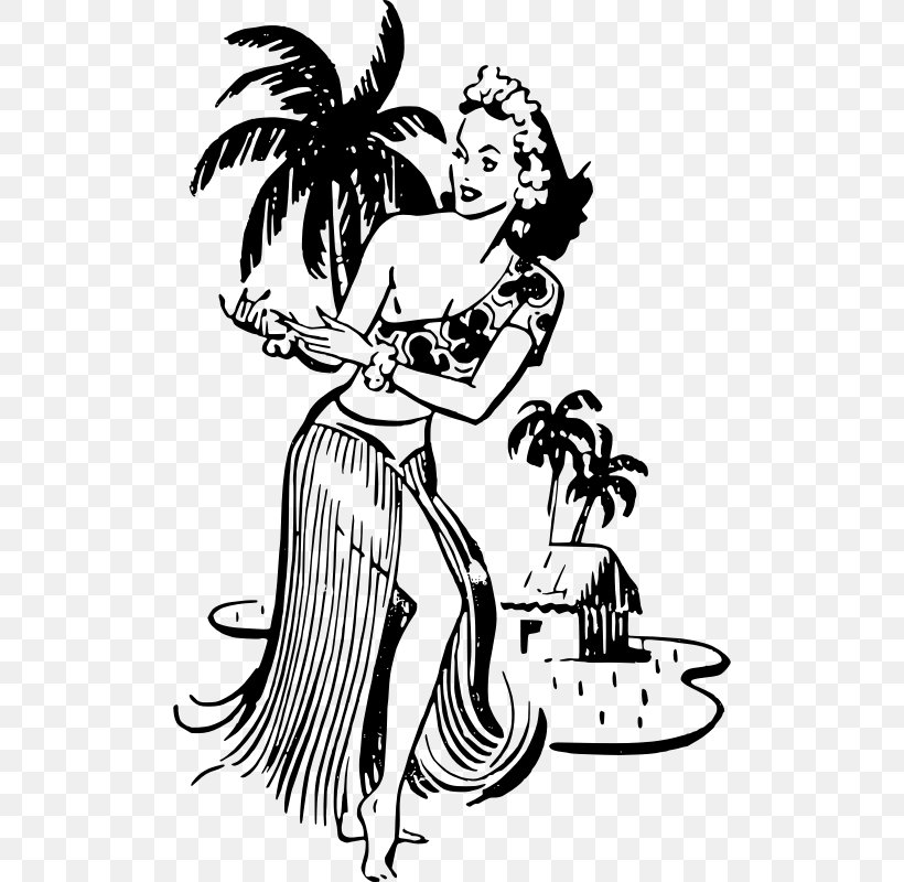 Hawaii Hula Tiki Culture Dance Drawing, PNG, 506x800px, Watercolor, Cartoon, Flower, Frame, Heart Download Free