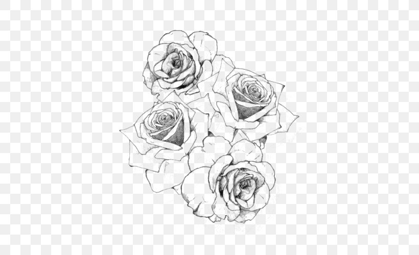 Tattoo Rose Drawing, PNG, 500x500px, Tattoo, Art, Artwork, Black And White, Blackandgray Download Free