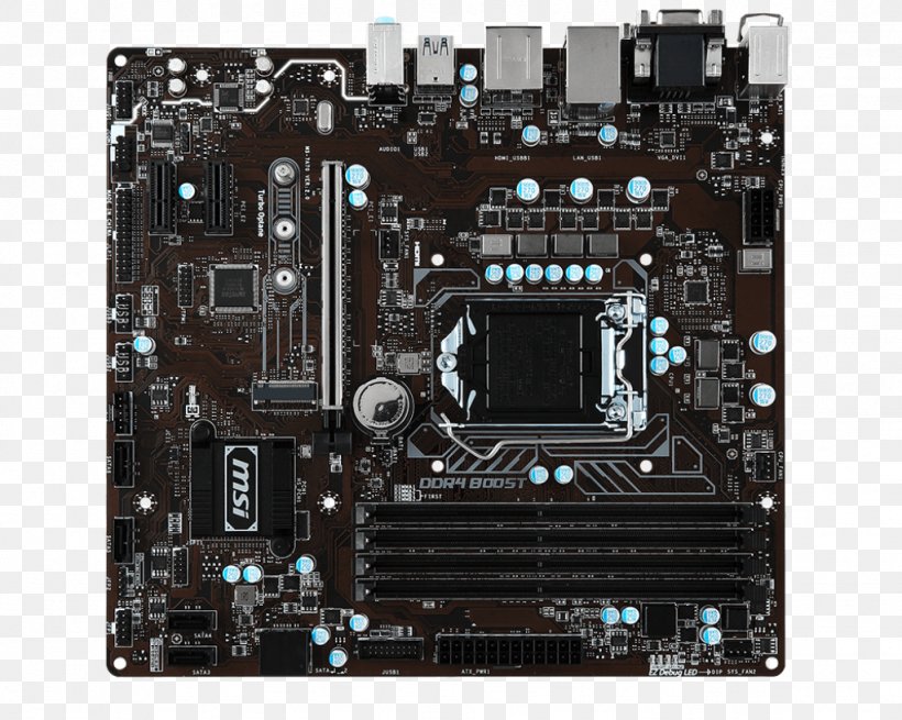 Intel LGA 1151 MSI B250M PRO-VDH Motherboard MicroATX, PNG, 1024x819px, Intel, Atx, Computer Component, Computer Hardware, Cpu Download Free