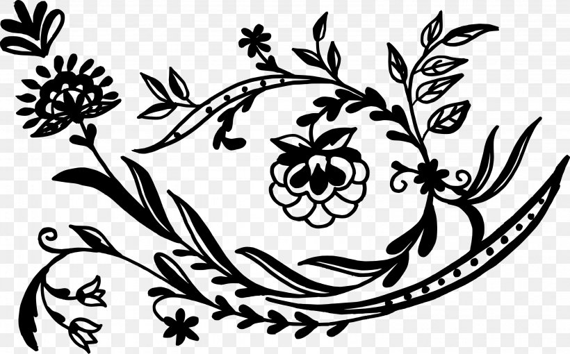 Flower Art Ornament Clip Art, PNG, 3172x1974px, Flower, Art, Artwork, Black, Black And White Download Free