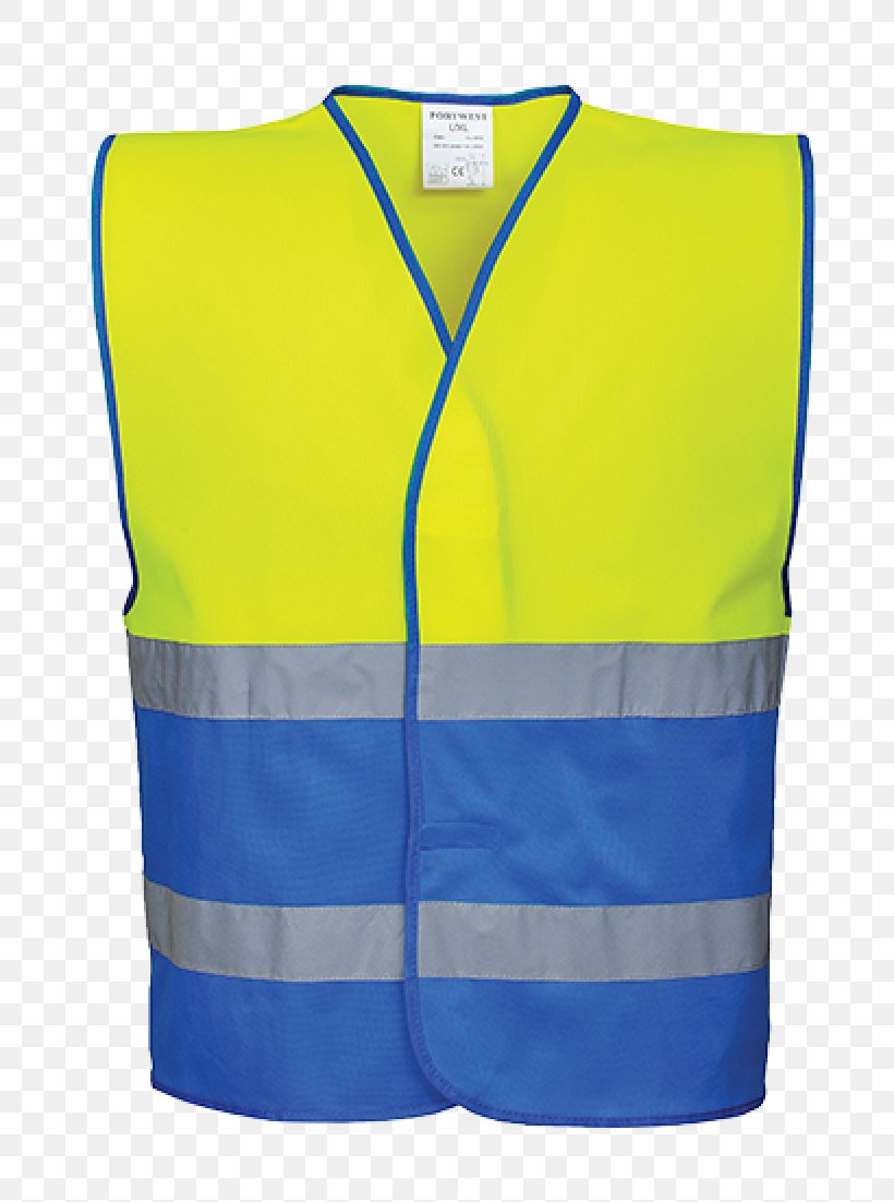 High-visibility Clothing Gilets Jacket Waistcoat Blue, PNG, 800x1102px, Highvisibility Clothing, Azure, Blue, Clothing, Cobalt Blue Download Free