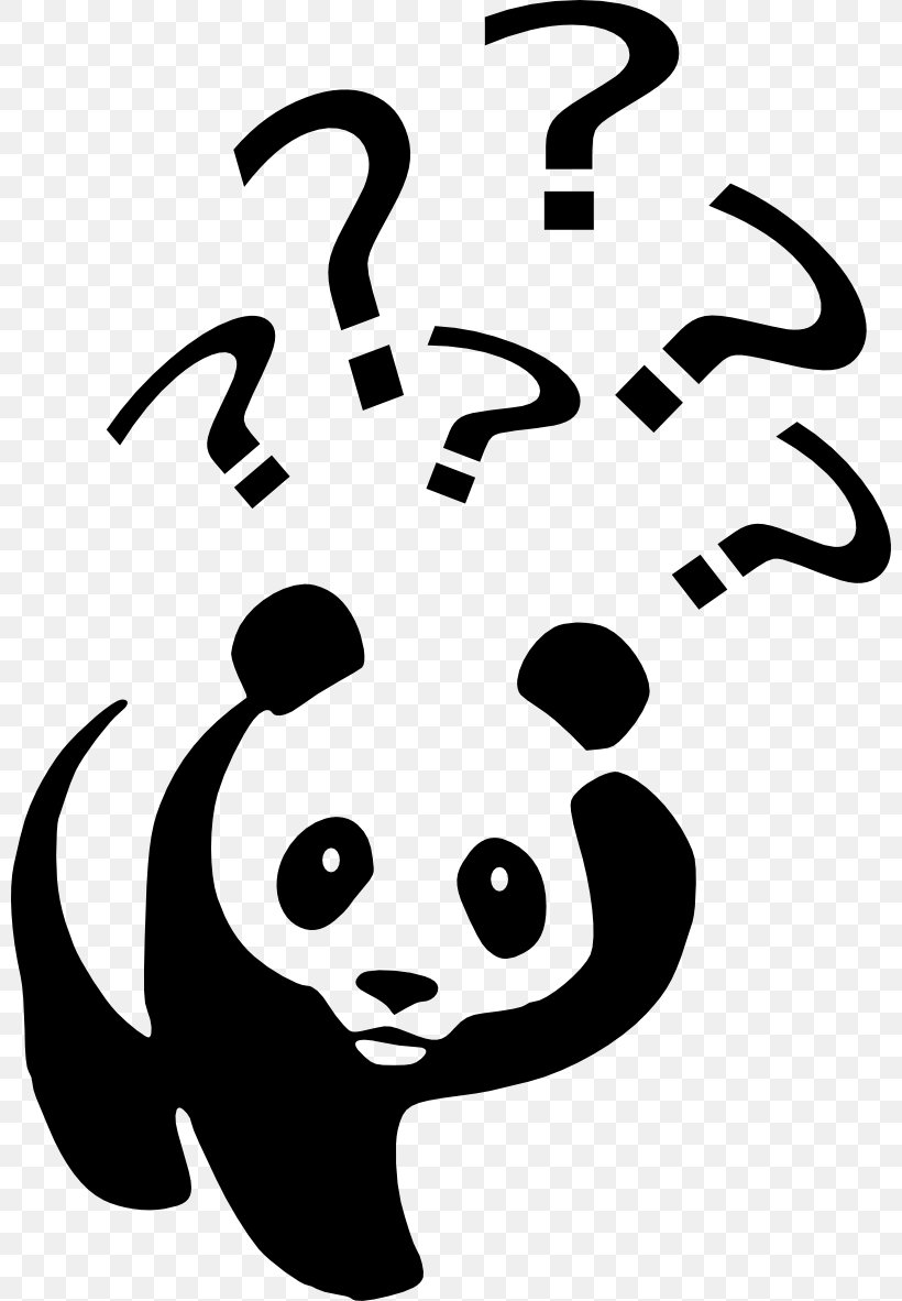 Giant Panda Question Mark Clip Art, PNG, 800x1182px, Giant Panda, Artwork, Black, Black And White, Face Download Free