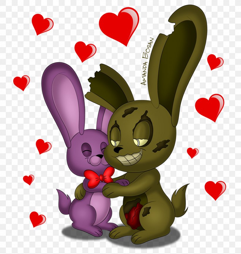 Five Nights At Freddy's 3 Five Nights At Freddy's: Sister Location Art Rabbit, PNG, 1600x1682px, Watercolor, Cartoon, Flower, Frame, Heart Download Free