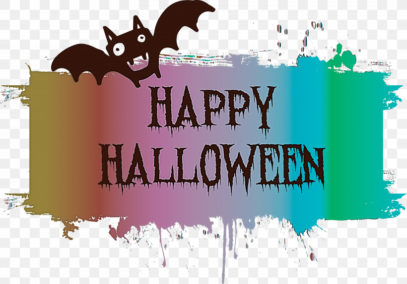 Happy Halloween, PNG, 2999x2097px, Happy Halloween, Cartoon, Drawing, Line Art, Logo Download Free
