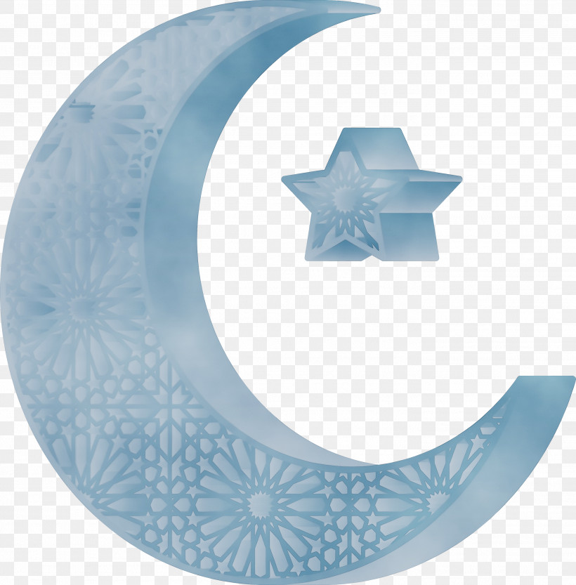 Blue Aqua Plate Crescent Circle, PNG, 2818x2865px, Star And Crescent, Aqua, Blue, Circle, Crescent Download Free