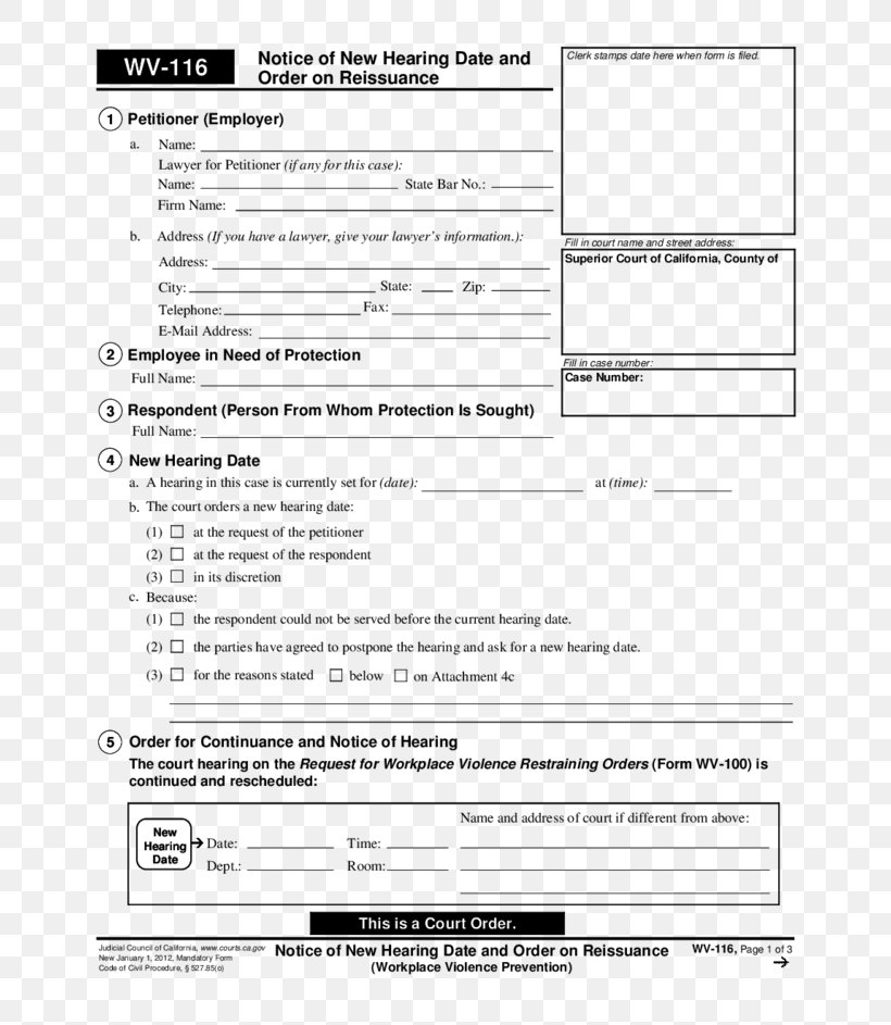 California Civil Harassment Restraining Order Form Template, PNG, 728x943px, California, Area, Court, Diagram, Document Download Free