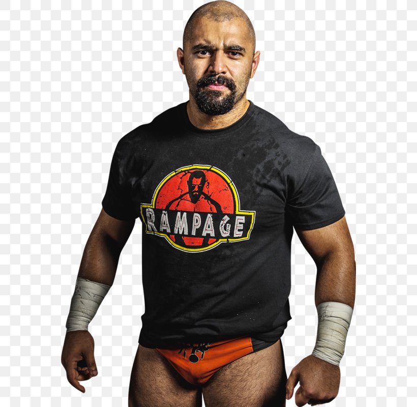 Rampage Brown T-shirt Defiant Wrestling Under Armour Punisher Compression Shirt, PNG, 580x800px, Rampage Brown, Aggression, Arm, Beard, Boxing Glove Download Free