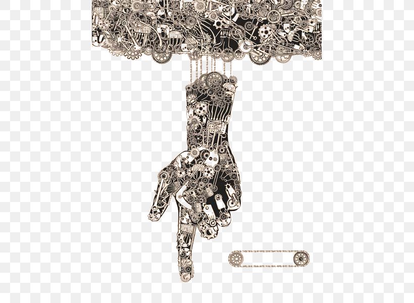 Robot Human Body Finger Gear, PNG, 455x600px, Drawing, Adlibris Ab, Black And White, Bling Bling, Body Jewelry Download Free