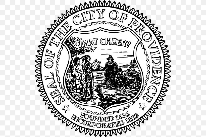 What Cheer Records + Vintage Seal Of Rhode Island What Cheer Avenue Colony Of Rhode Island And Providence Plantations Logo, PNG, 546x546px, Seal Of Rhode Island, Black And White, Brand, City, History Download Free